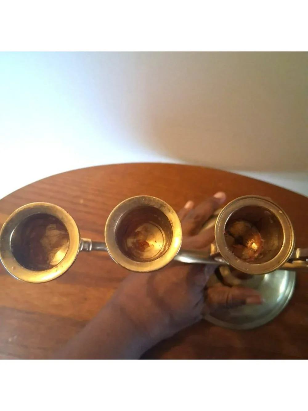 Vintage Chanukah Hanukkah Brass Seven-Branch Menorah Candleabra Candle Holder